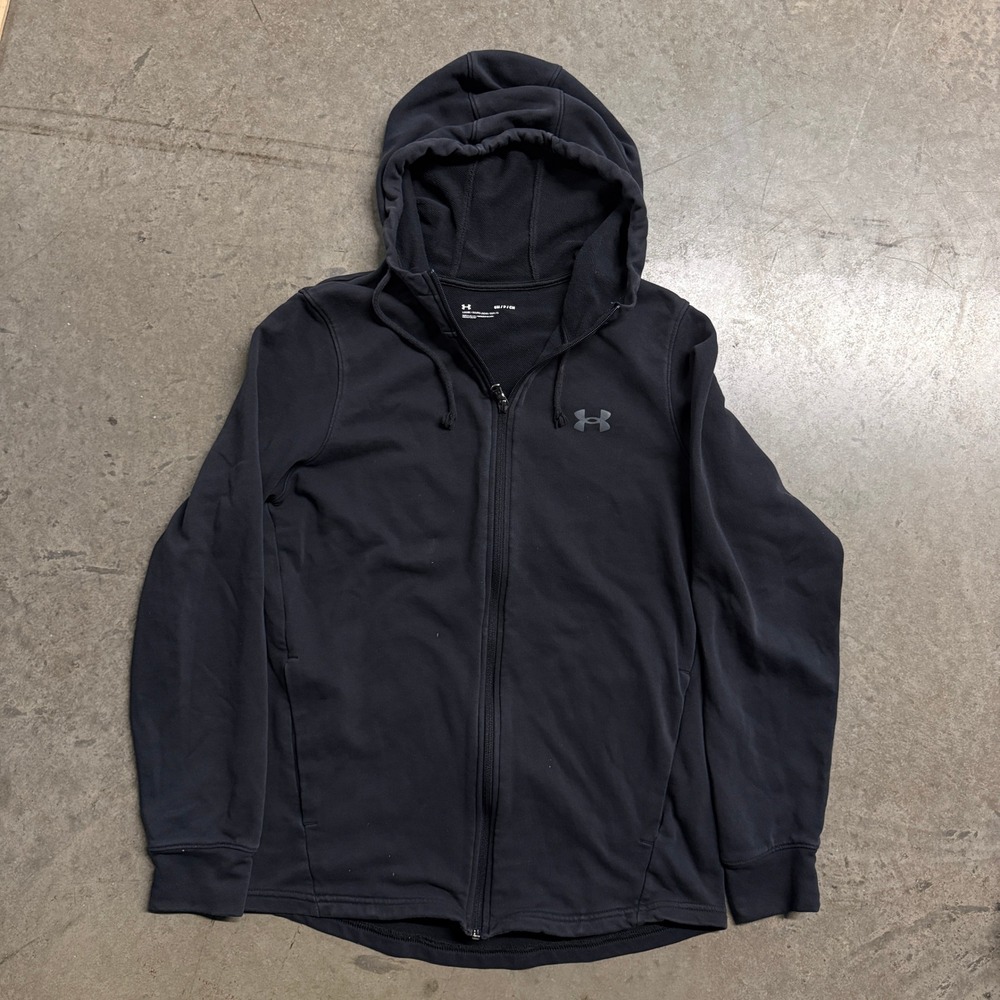 Under Armour Womens Black Full Zip Hoodie French Terry Loose Fit Small